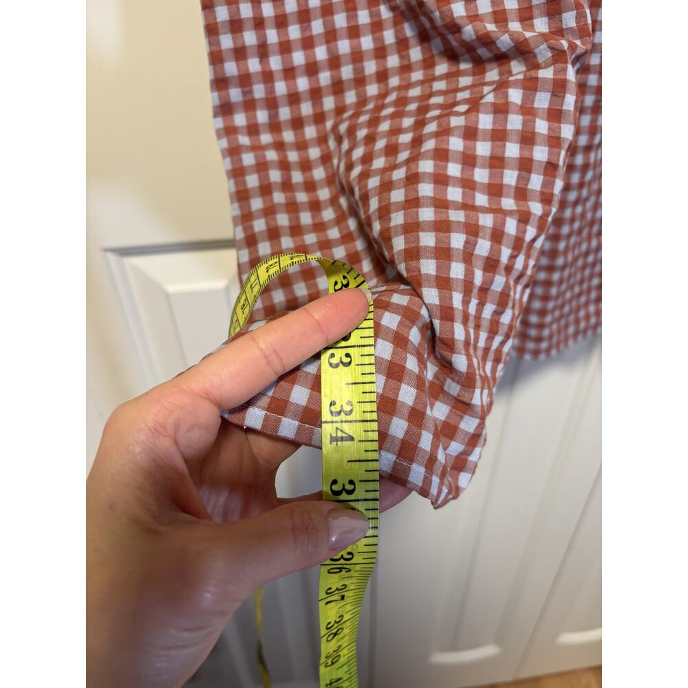 Madewell Rust White Gingham Button Down Dress 00 - Picture 6 of 9